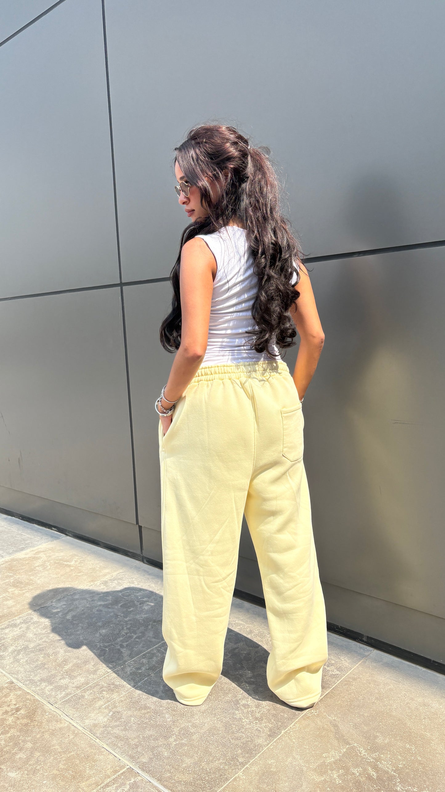 butter yellow sweatpants
