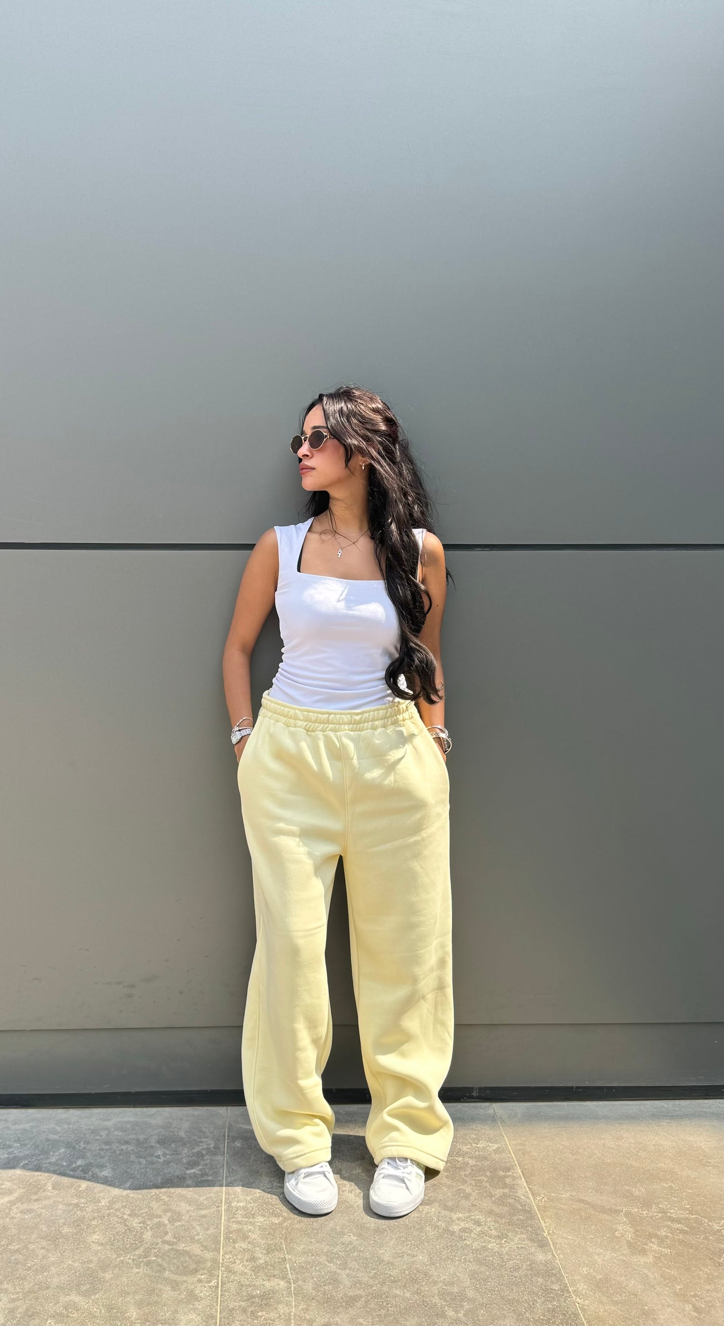butter yellow sweatpants