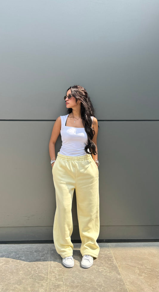 butter yellow sweatpants